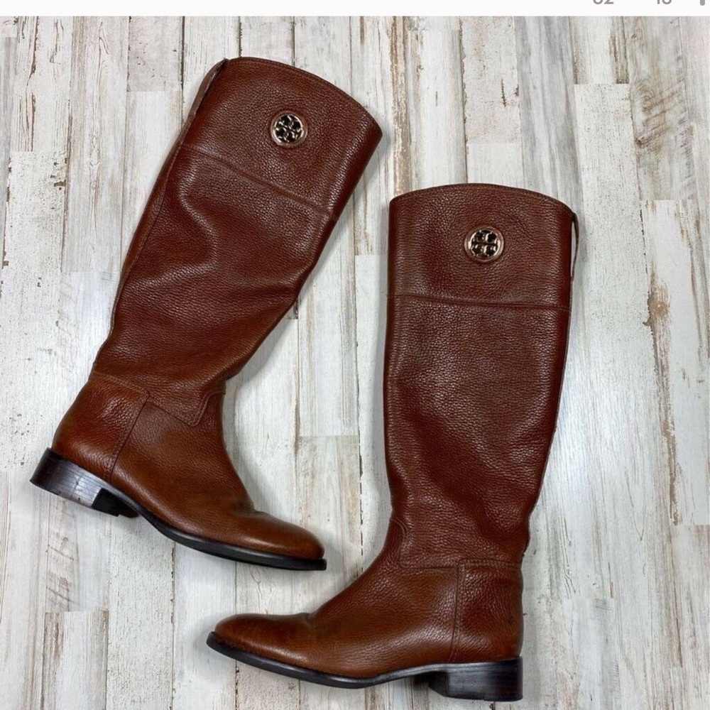 Tory Burch Womens Junction Riding Boots Brown 7.5M